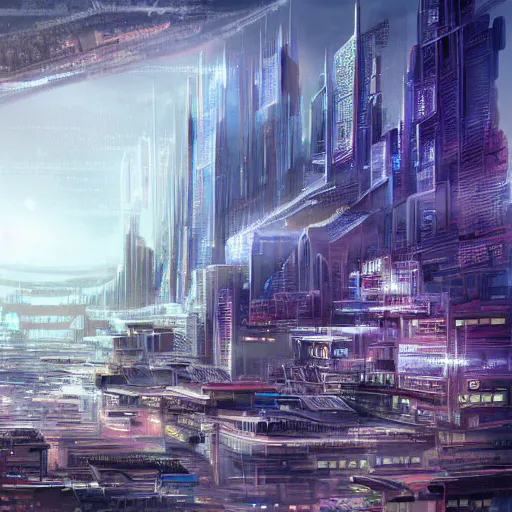 Image similar to a futuristic city, digital art