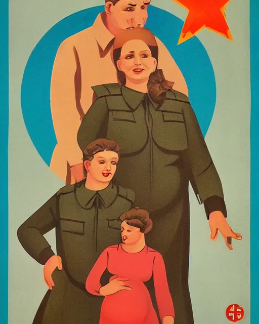 Soviet Propaganda Poster With Pregnant Men By Dmitry Stable Diffusion