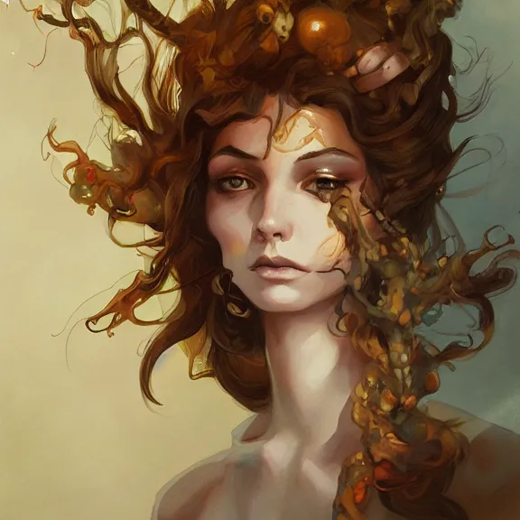 Image similar to a highly detailed portrait in the style of charles dana gibson and in the style of peter mohrbacher. glowing strands of magical power.