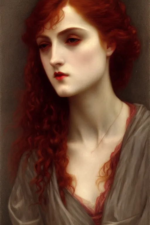 Image similar to edwardian vampire, painting by rossetti bouguereau, detailed art, artstation