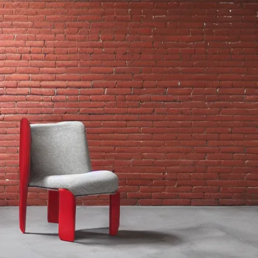 Prompt: a red brick chair with a malevolent aura