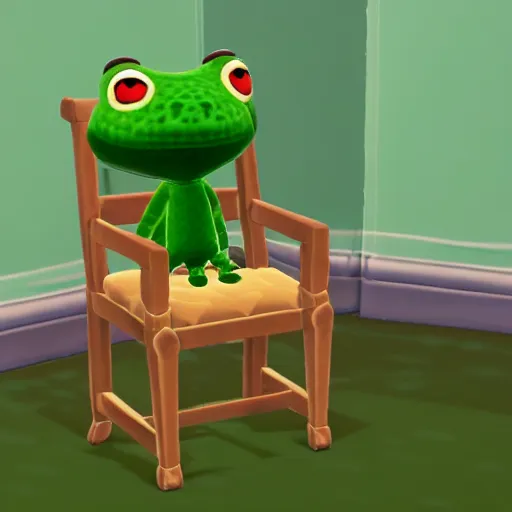 Image similar to portrait of froggy chair animal crossing