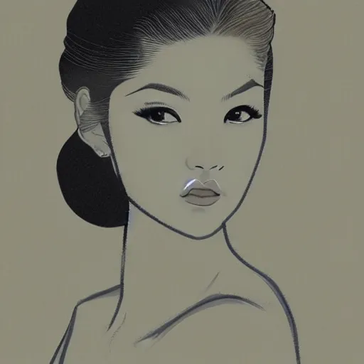 Image similar to elisha cuthbert, digital art, utamaro kitagawa style