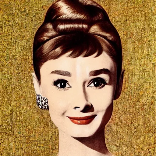 Image similar to audrey hepburn art by jan van eyck