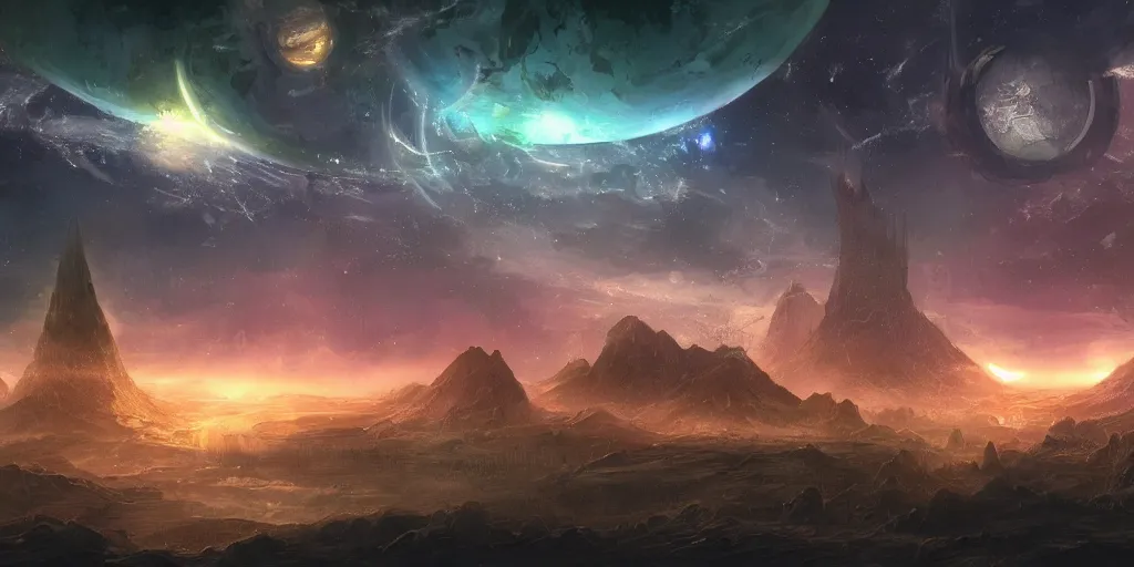 Sci-Fi grand nightscape, wallpaper ,d&d art, fantasy, | Stable ...