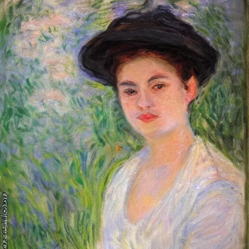 Prompt: portrait of katerina udut in style of claude monet