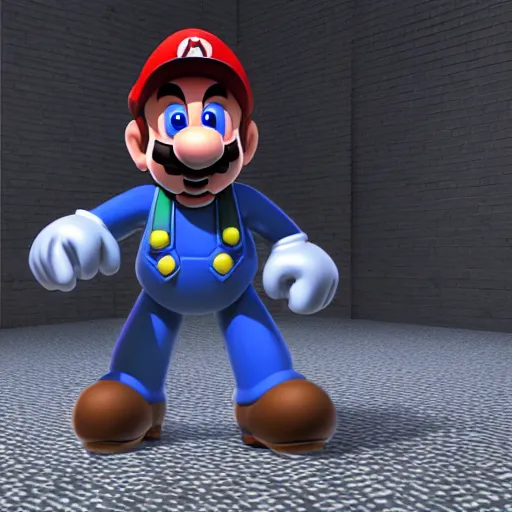 Image similar to A bot in the game Super Mario 64, vray, 8k, highly detailed, unreal engine