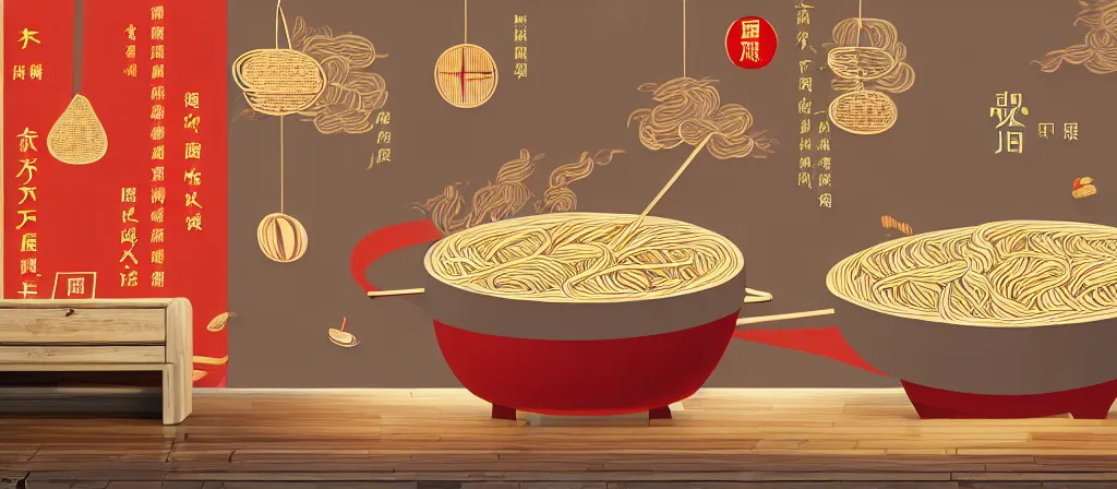 Image similar to a beautiful simple 4 k hd wall paper illustration of roasted string hotpot, wallpaper design, simple style, gourmet style, marketing kebab hotpot wallpaper display, wall painting, from china, with merchant logo, simple structure, surrealistic, chinese style, victo ngai, james jean, denoise, deblurring