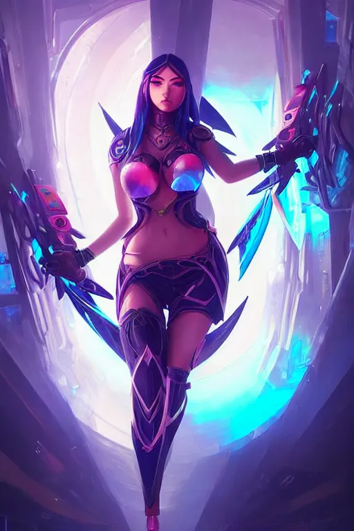 Image similar to irelia from league of legends, cyberpunk futuristic neon. flying kunai's, decorated with traditional japanese ornaments by ismail inceoglu dragan bibin hans thoma greg rutkowski alexandros pyromallis nekro rene maritte illustrated, perfect face, fine details, realistic shaded, fine - face, pretty face, masterpiece