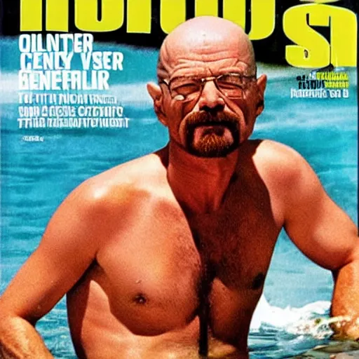 Image similar to Walter White on the cover of Swimsuit Illustrated (1972)