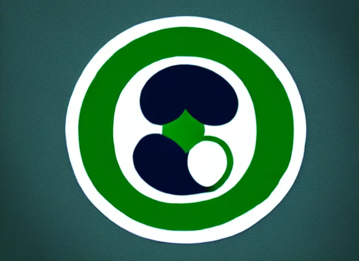 Image similar to A yin-yang logo in green and blue