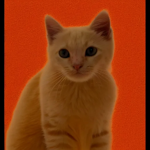 Image similar to an [ [ [ [ [ orange ] ] ] ] ] kitty front view