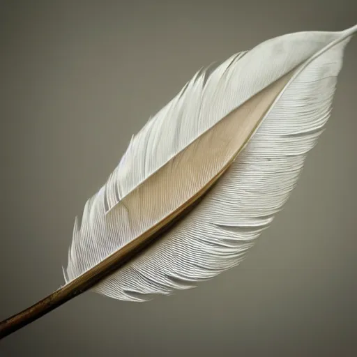 Prompt: feather, studio photography