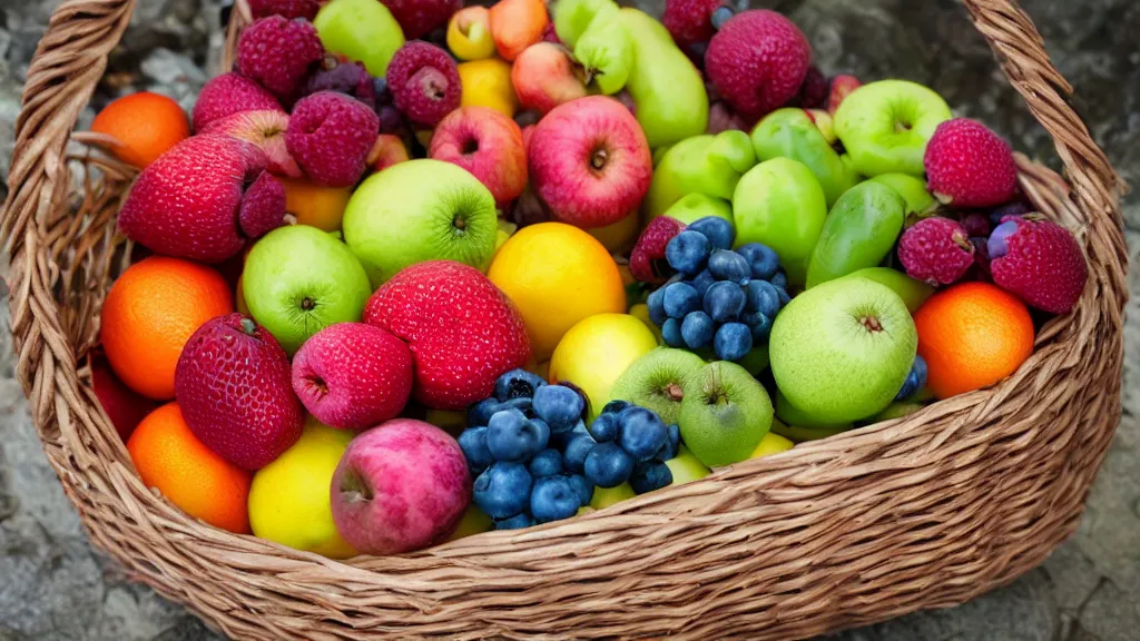 Image similar to a basket of fruites aperture f / 2. 8