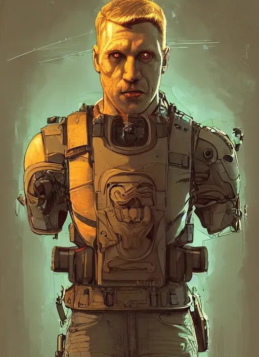 Prompt: a study of cell shaded portrait of james cameron cyborg as wolfenstein concept art, llustration, post grung, concept art by josan gonzales and wlop, by james jean, victo ngai, david rubin, mike mignola, laurie greasley, highly detailed, sharp focus, alien, trending on artstation, hq, deviantart, art by artgem