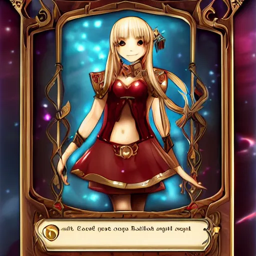 Image similar to card of a new Ragnarok online. , card game , design, card , art station