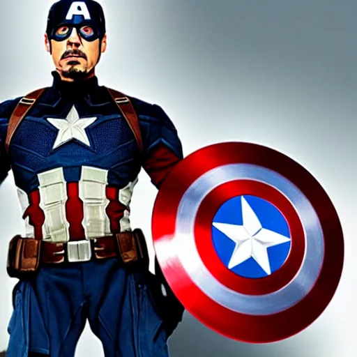 Image similar to robert downey jr. as captain america