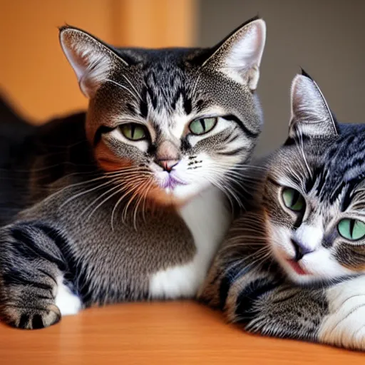 Image similar to two cats cuddling each other