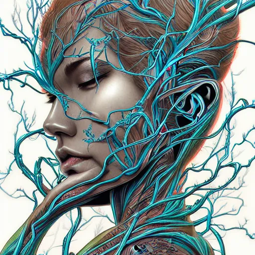 Prompt: digital art, intricate veins and roots by James Jean and by artgerm , ultradetailed, trending on artstation,