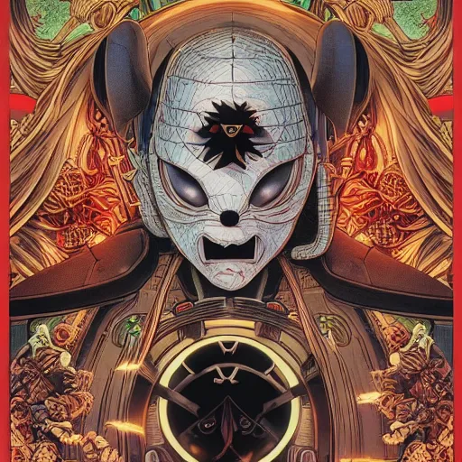 Prompt: portrait of crazy marshmello, symmetrical, by yoichi hatakenaka, masamune shirow, josan gonzales and dan mumford, ayami kojima, takato yamamoto, barclay shaw, karol bak, yukito kishiro