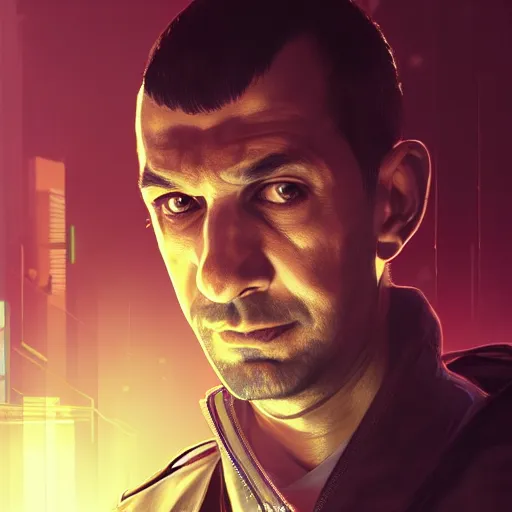 beautiful portrait of a niko bellic, art by wlop and