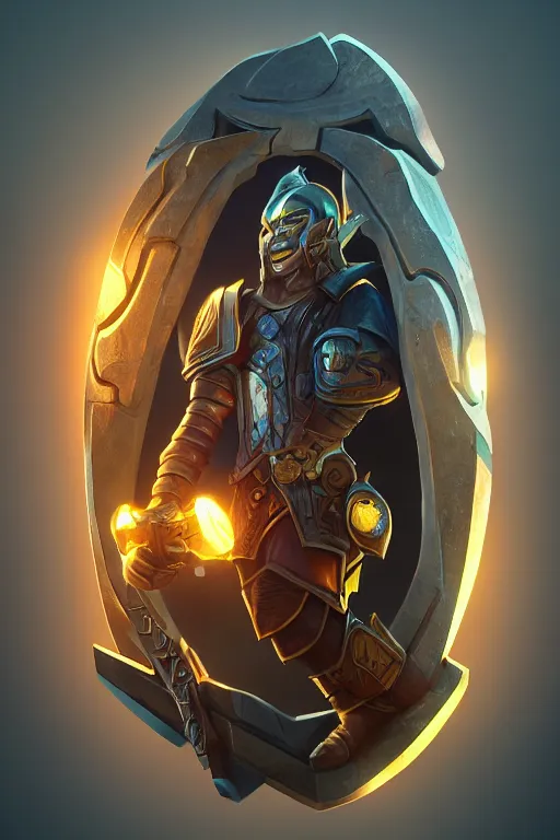 Image similar to shield fantasy epic legends game icon stylized digital illustration radiating a glowing aura global illumination ray tracing hdr fanart arstation by ian pesty and katarzyna da „ bek - chmiel