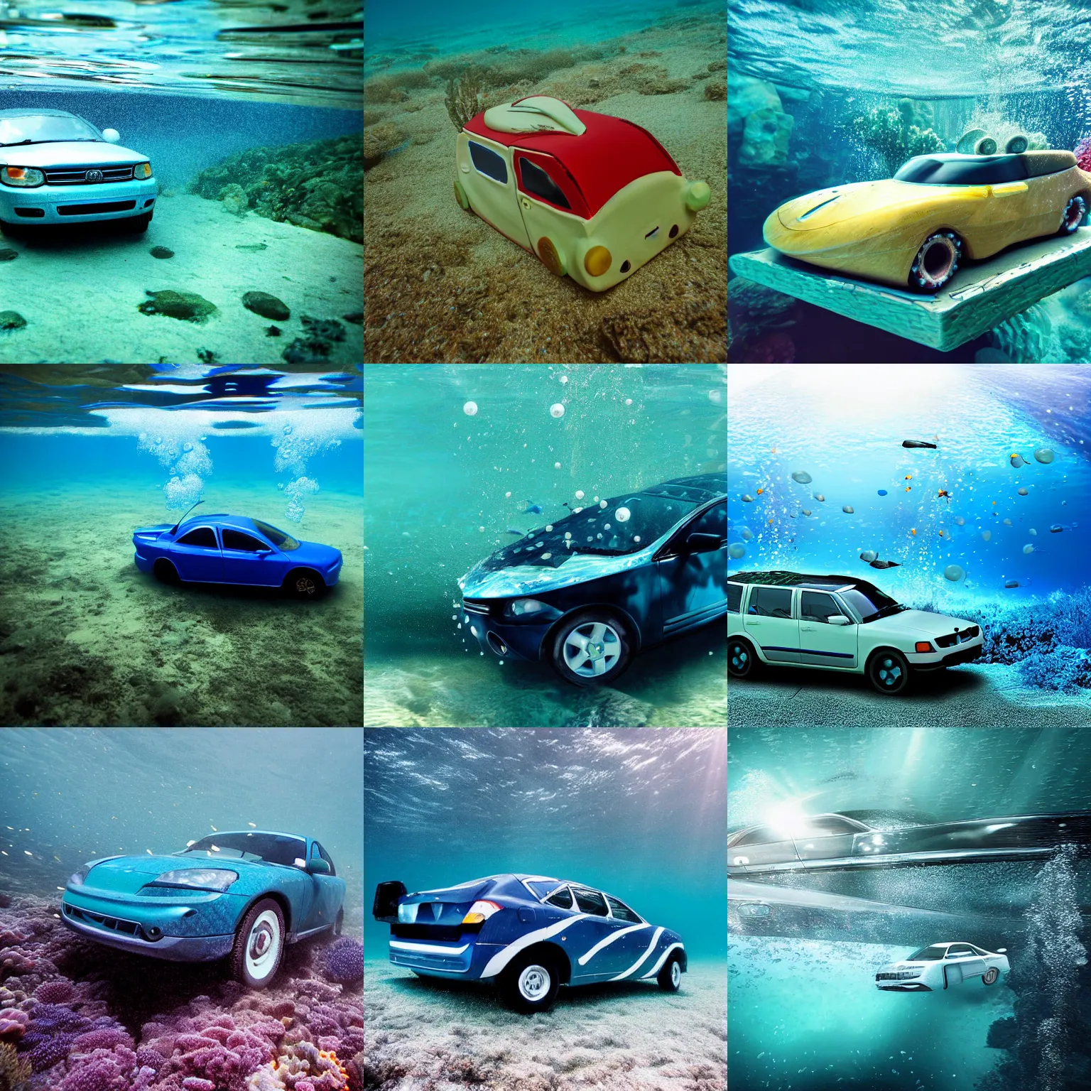 Prompt: underwater car