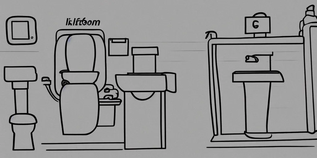 Image similar to how to use a toilet. instruction manual images. step by step. person in the toilet. drawing if a shit. hiw to use a wc. style of airplain security info's drawings. guide.