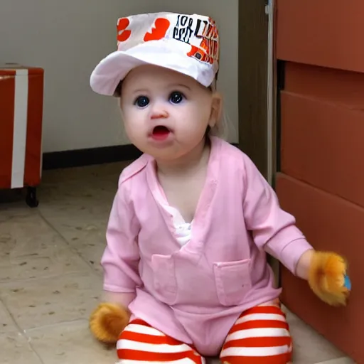 Image similar to cute chick baby dressed as an inmate