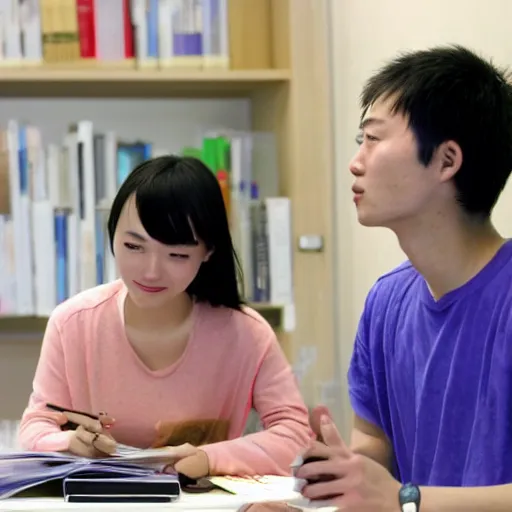 Prompt: A Chinese girl Liu Zhitong is studying sociology in the study room