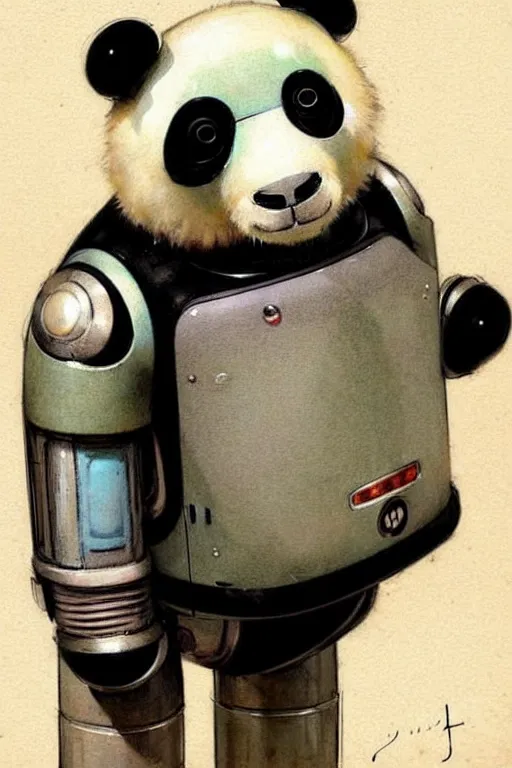 Image similar to ( ( ( ( ( 1 9 5 0 s retro future robot android panda. muted colors. ) ) ) ) ) by jean - baptiste monge!!!!!!!!!!!!!!!!!!!!!!!!!!!!!!