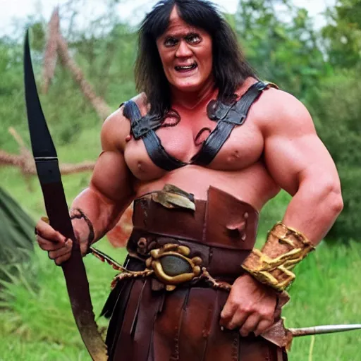 Prompt: conanw the barbarian as a barbecue
