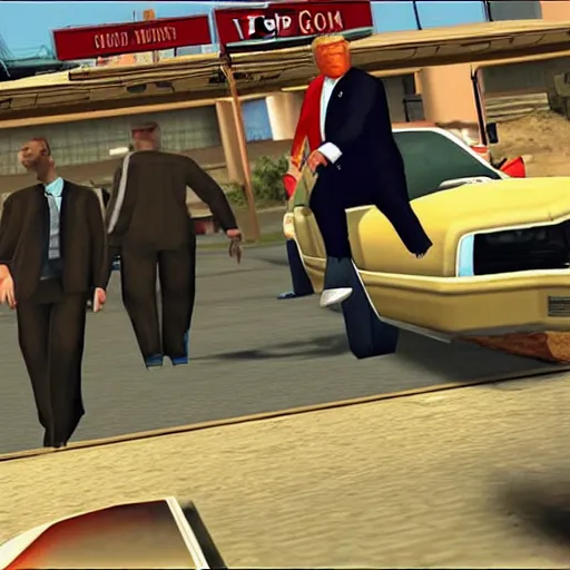 Prompt: donald trump in gta san andreas