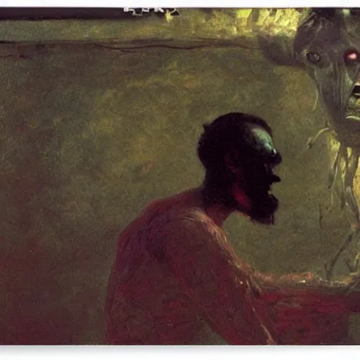 Image similar to alien by ilya repin