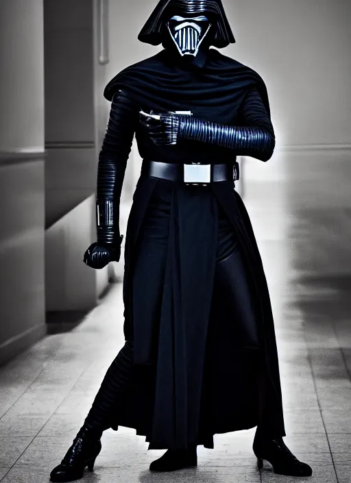 Prompt: kylo ren stylish dress fashion magazine photoshoot, professional photography, intricate clothing