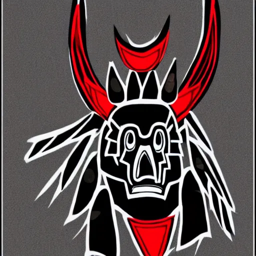 Prompt: ovids black and white and red color scheme raven , high quality art in the style of pacific northwest HAIDA art,