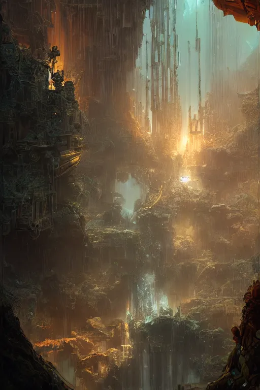 Image similar to marvellous lost city of atlantis, powerfull, intricate, elegant, volumetric lighting, digital painting, highly detailed, artstation, sharp focus, illustration, concept art, ruan jia, steve mccurry