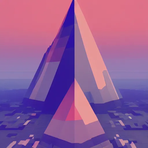 Image similar to voxel art of giant floating triangular monolith in valley by james gilleard and madmaraca, textured, detailed, beautiful, 8 k wallpaper