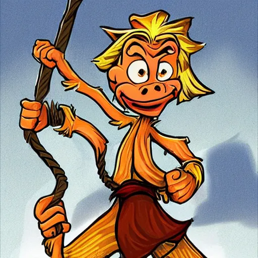 Prompt: monkey island guybrush in the style of steve purcell