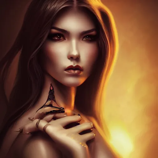 Prompt: hyper realistic portrait of a dark age woman, artgerm style, cinematic render