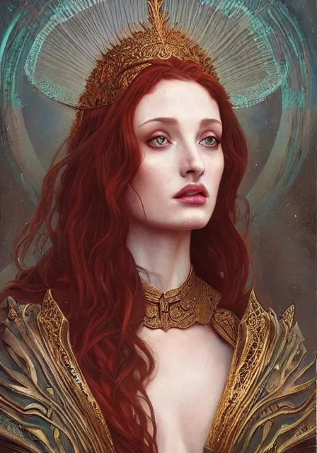 Image similar to sansa angeline jolie gessica chastain mummy goddess of death demon, intricate, elegant, highly detailed, digital painting, artstation, concept art, smooth, sharp focus, illustration, art by artgerm and greg rutkowski and alphonse mucha and william - adolphe bouguereau