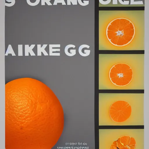 Prompt: a marketing poster of a single orange,