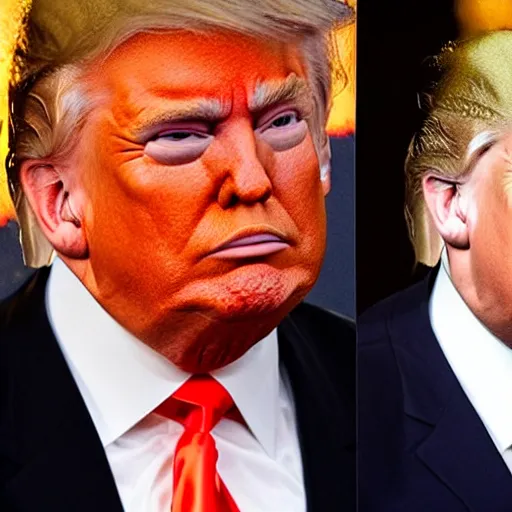 Prompt: donald trump combined with an orange