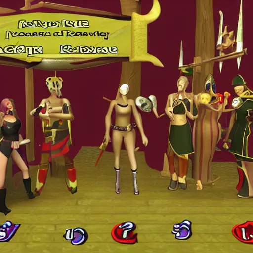 Prompt: runescape themed strip club