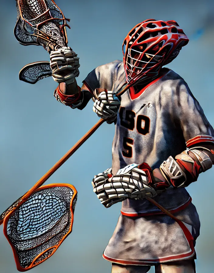 Prompt: lacrosse player by Albrecht Durer, cinematic, hyper realism, high detail, octane render, unreal engine, 8k, Vibrant colors, Smooth gradients, High contrast, depth of field