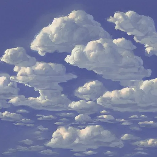 Image similar to Masterpiece Art demo of clouds in three point perspective.