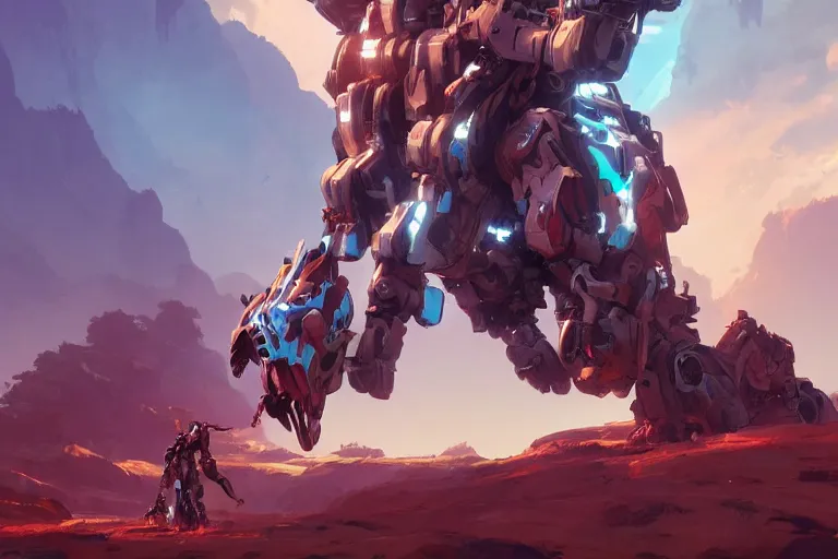 Image similar to snapmaw machine mecha animal beast robot of horizon forbidden west horizon zero dawn bioluminiscence, behance hd by jesper ejsing, by rhads, makoto shinkai and lois van baarle, ilya kuvshinov, rossdraws global illumination