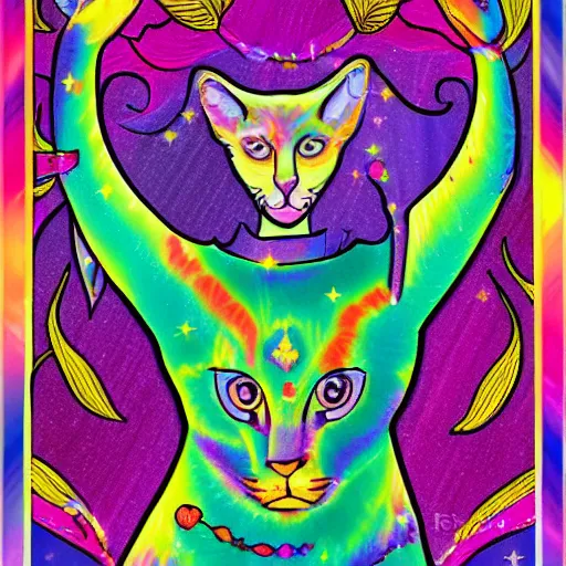 Image similar to lisa frank the world tarot card photorealistic