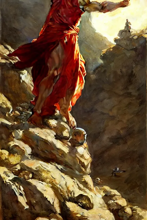 Image similar to ancient roman steve buscemi ascending wearing the civic crown while he levitates and hovers above the ground glowing with power small rocks and pebbles begin lifting off the ground around him, art by anders zorn, wonderful masterpiece by greg rutkowski, beautiful cinematic light, american romanticism by greg manchess, jessica rossier