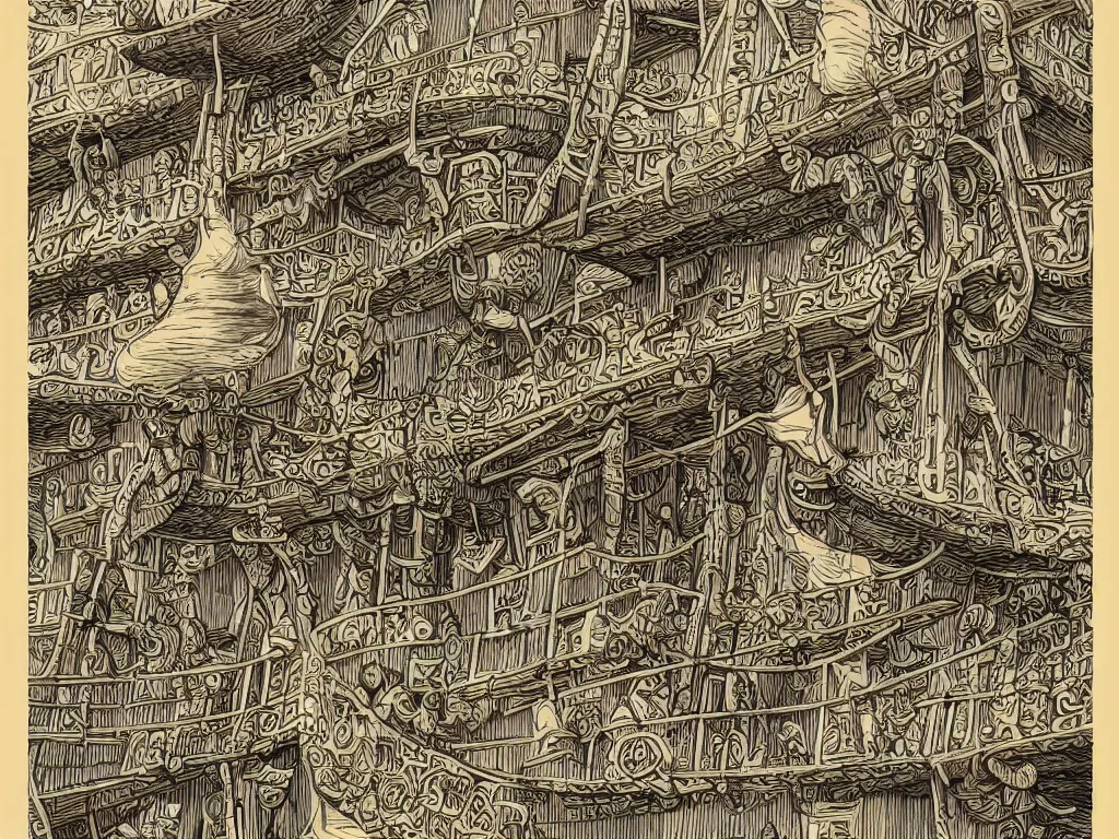 Image similar to bored ape yatch club monkeies by Chor Boogie, intricate details, ultra detailed, 4K, award-winning, touch of M. C. Escher and Salvador Dali